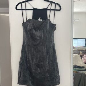 BCBG metallic silver mini dress